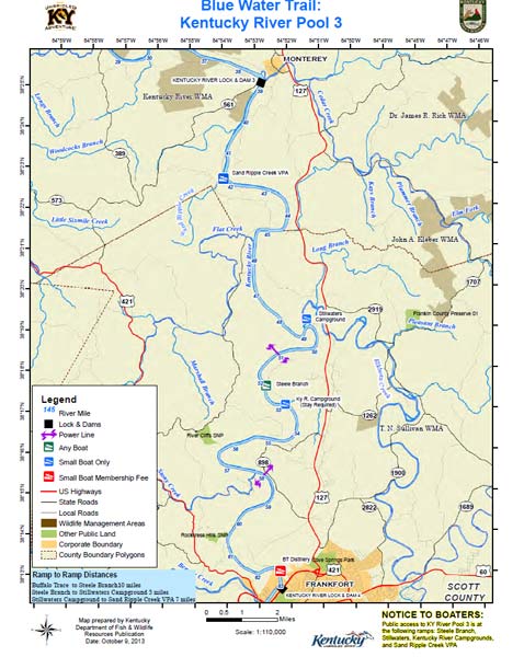 Kentucky River, Pool 3 Map