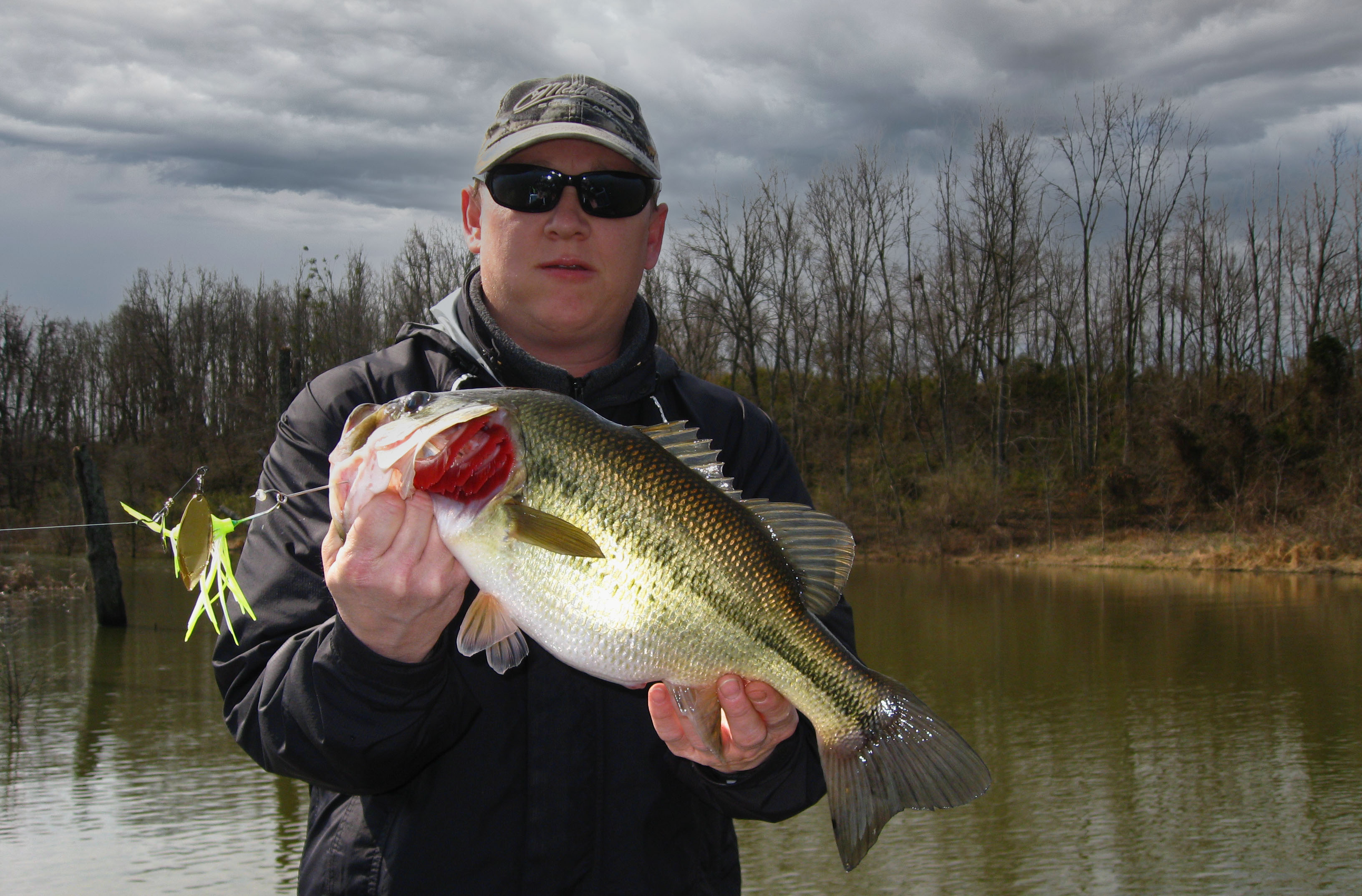Scott Lewis of Hustonville holds a fat largemouth bass
