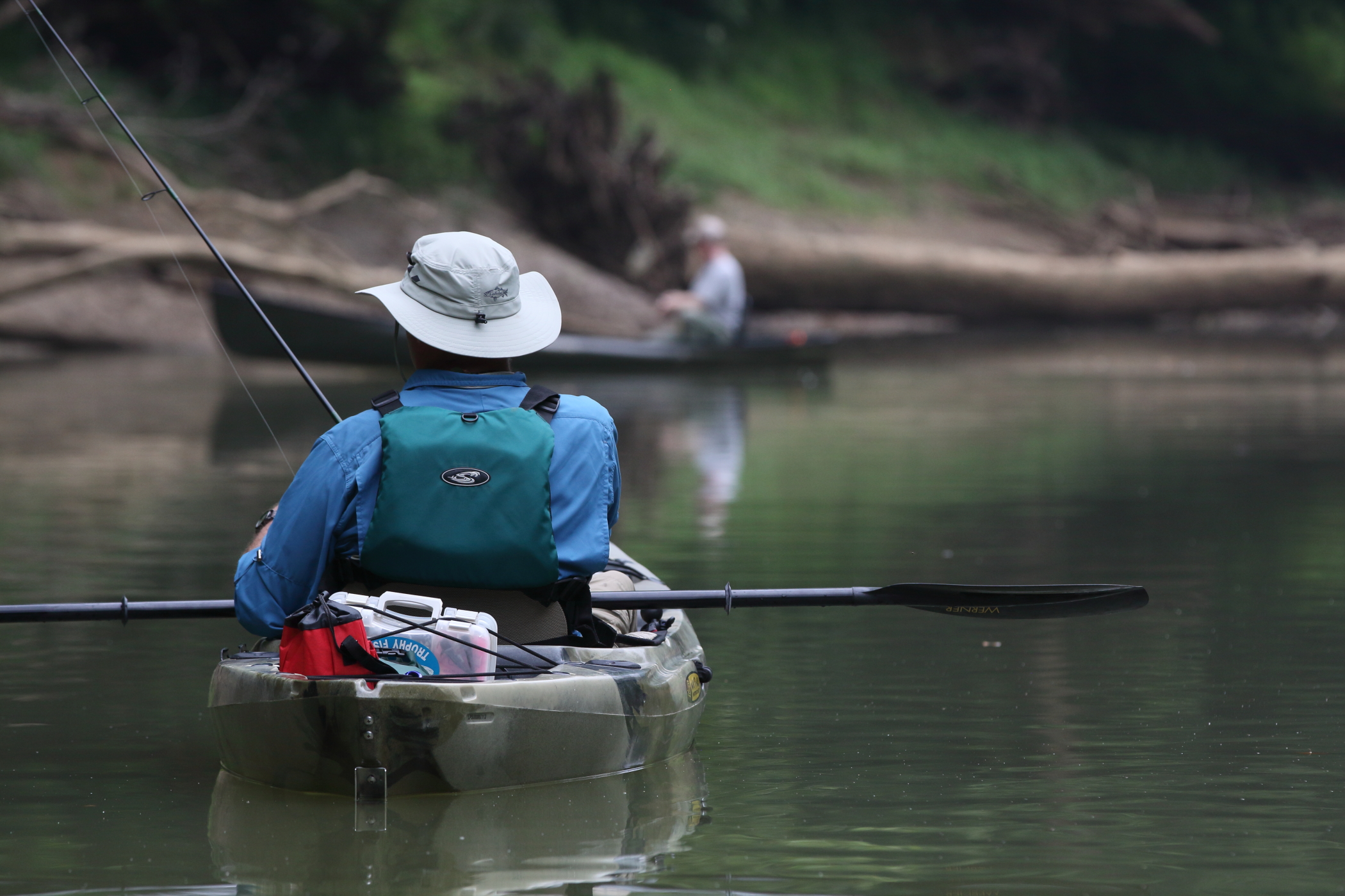 Floating and fishing with a flatwater kayak